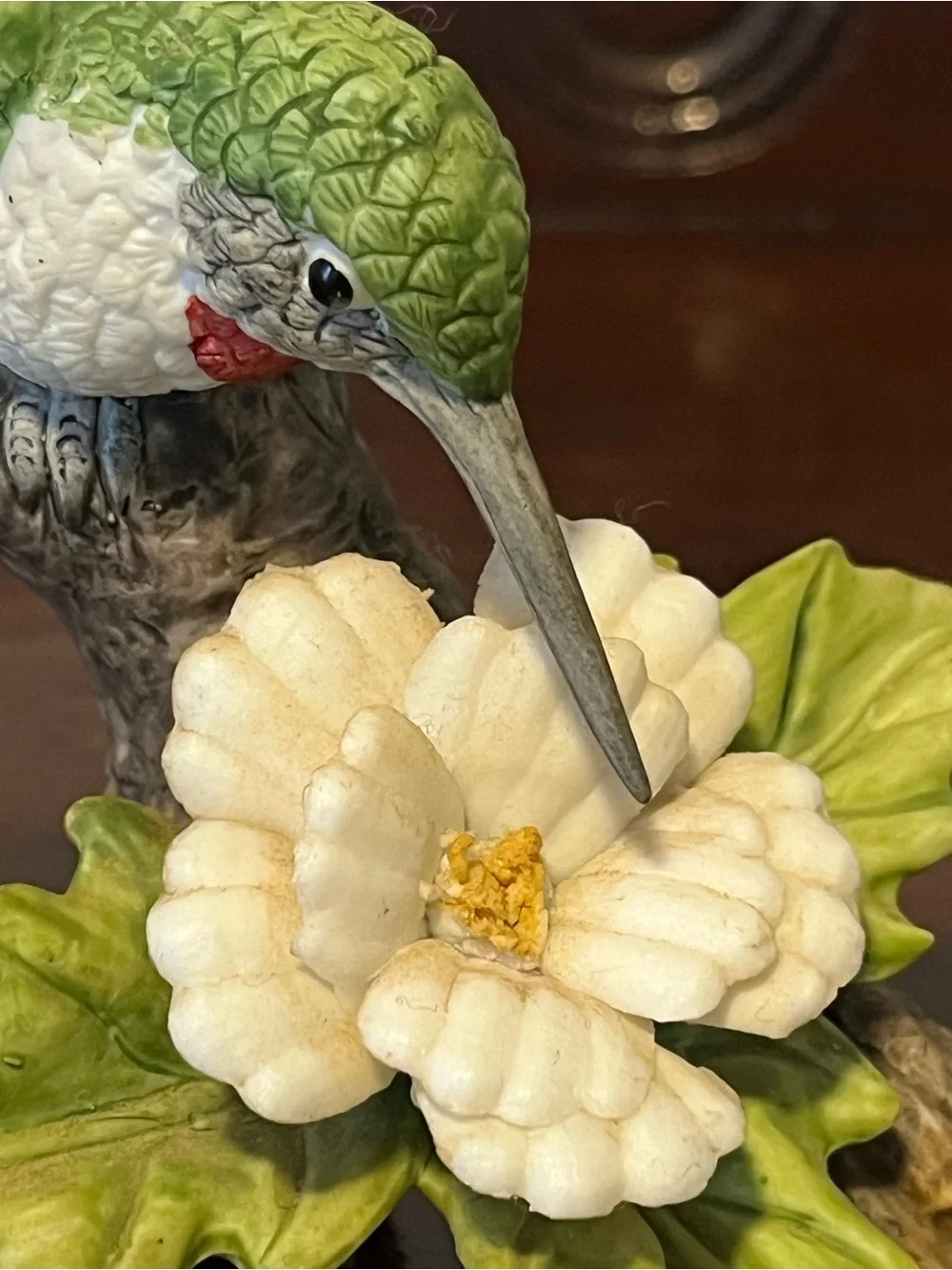 Regency Giftware 1993 Hummingbird Figurine Resin Bird Flower Taiwan Vinta